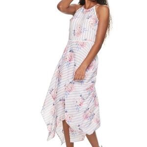 Candie's Floral Striped Handkerchief Dress Spring & Summer Women’s Size XXL